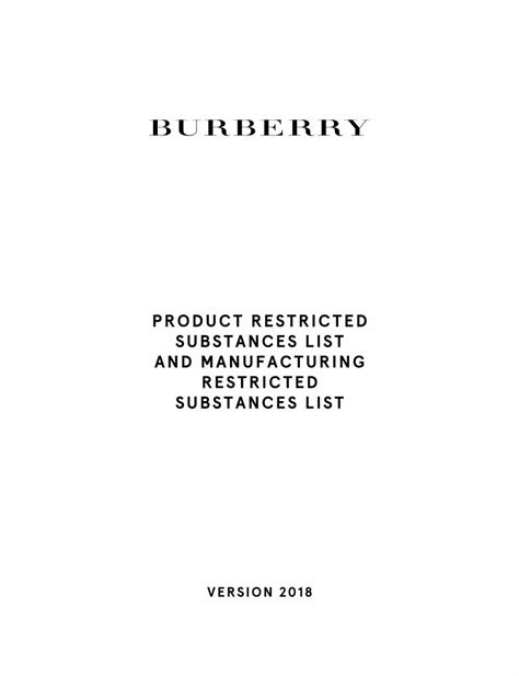 burberry manufacturing restricted substances list|burberry policy and procedures.